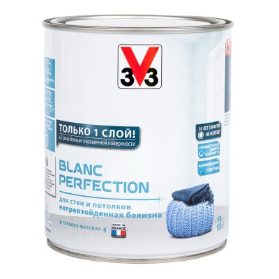 Супербелая краска для потолка и стен V33 Blanc Perfection